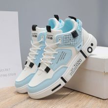 皮面保暖鞋子高帮休闲运动鞋厚底增高小白鞋男鞋板鞋